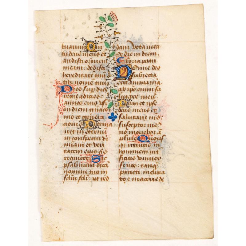 Leave from a Book of Hours on vellum.