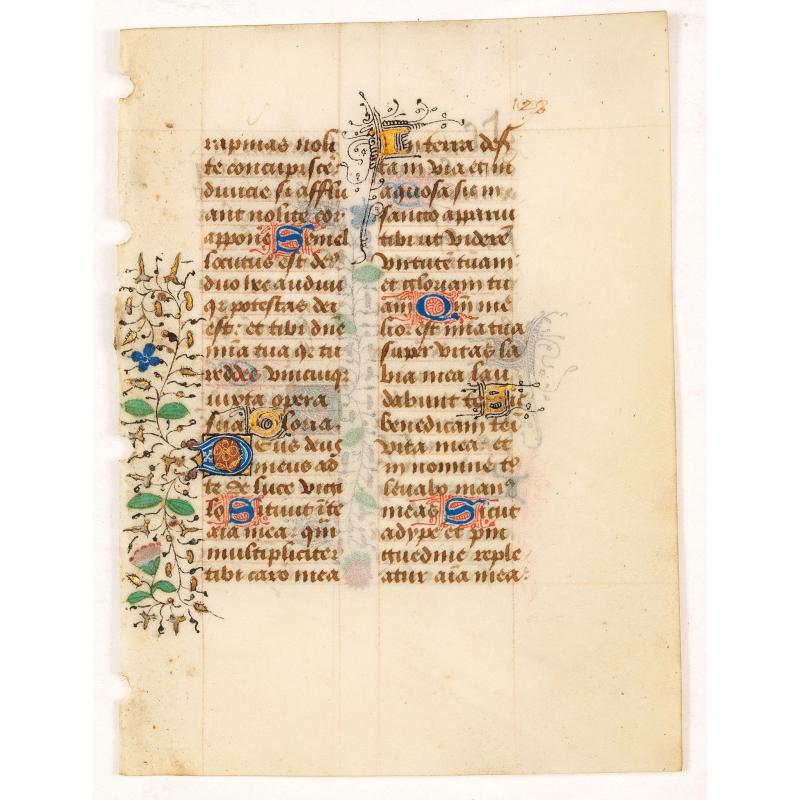 Leave from a Book of Hours on vellum.