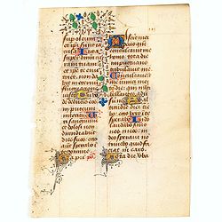 Leave from a Book of Hours on vellum.