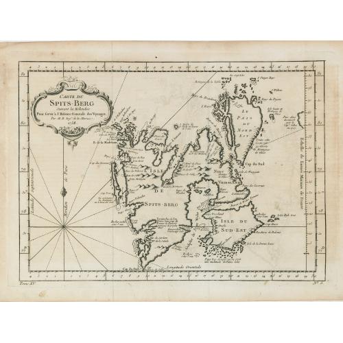 Old map image download for Carte Du Spits-Berg Suivant les Hollandois . . . 1758