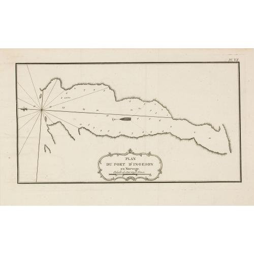 Old map image download for Plan du port d'Ingeson en Norvege.