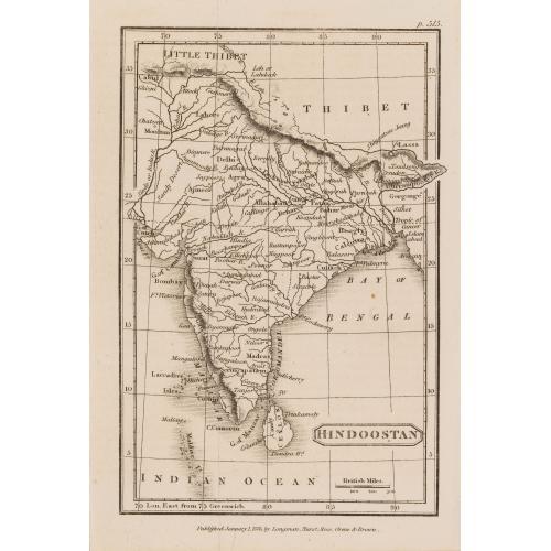 Old map image download for Hindoostan.