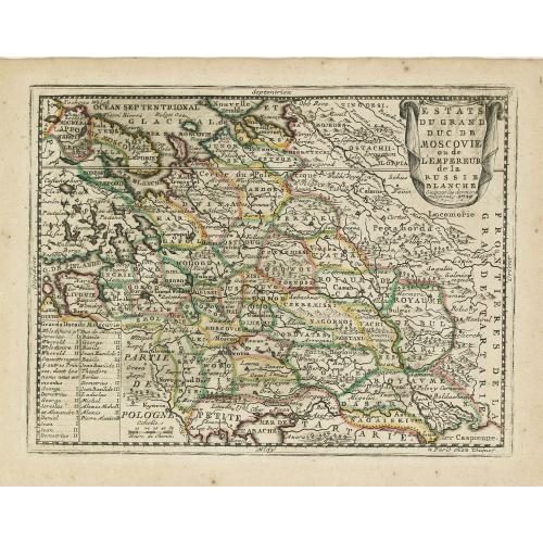 Old map image download for Estats du Grand Duc de Moscovie ou de L'Empereur de la Russie Blanche. . .