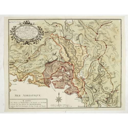 Old map image download for Carte de la partie d'Albanie occupée par le Bacha de Scutari. . . - Karte des Theils von Albanien so der Bascha von Scutari in besitze hat. . .