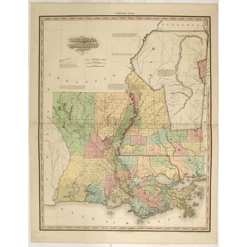 Old map image download for Louisiana and Mississippi by H.S. Tanner. Improved to 1825