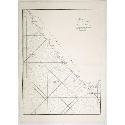 Old map image download for Carte de la côte occidentale de l\'isle Sumatra depuis la ligne équinoctiale jusqu\'au détroit de la Sonde