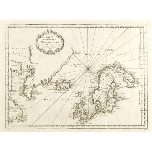 Old map image download for Carte Réduite des Mers du Nord Pour servir a l'Histoire Generale des Voyages.