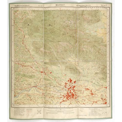 Old map image download for Coimbatore & Malabar districts. MADRAS NO 58 B-9.