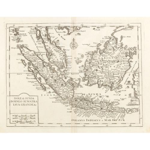 Old map image download for Isole di Sunda Borneo Sumatra Iava Grande. . .