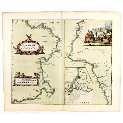 Old map image download for Nova & accurata Wolgae fluminis, olim Rha dicti, delineatio / auctore Adamo Oleario.