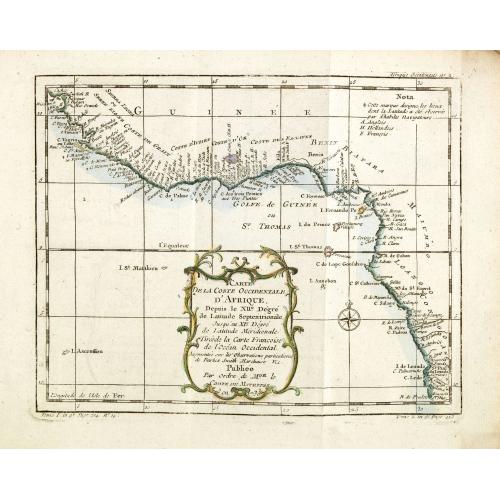 Old map image download for Carte de la Coste occidentale d'Afrique.