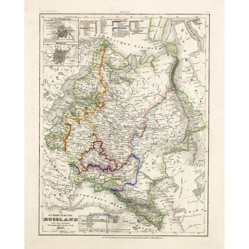 Old map image download for Das Europäische Russland nebst den asiatischen Provinzen diesseit des Ural. 1849.