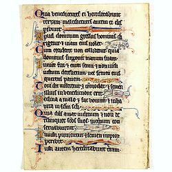 Illuminated leaf from a lithurgical Psalter.