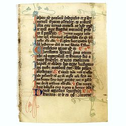 Manuscript leaf from a very early [around 1300] Breviary.