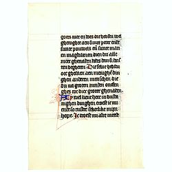 Manuscript leaf on vellum from a Dutch Book of Hours.