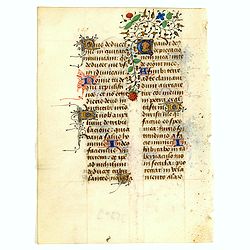 Leave from a Book of Hours on vellum.