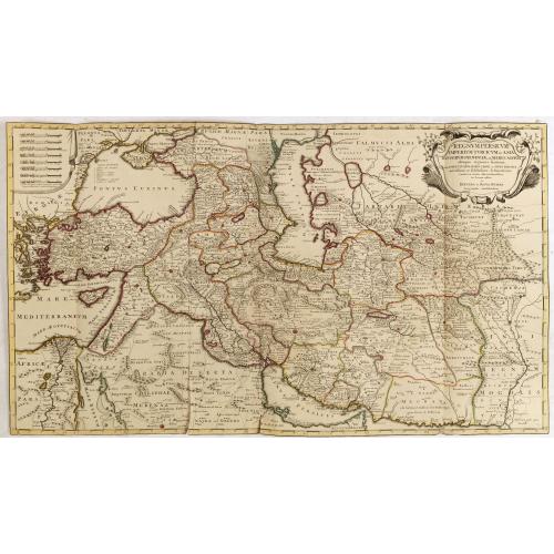 Old map image download for Regnum Persicum Imperium Turcicum in In Asia Russorum Provinciae ad Mare Caspium . . .