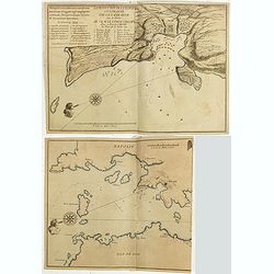 La Destruction de la flotte ottomanne par l'escadre russe sous les ordres de S.E. Mr le comte Orlow. Dans le port de Chisme la nuit du 7m juillet 1770 [together with] (Map of Bay between Cesme and Cios)