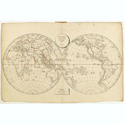 Mappe-Monde, dressée pour l'usage des Colléges 1821 à Paris. . .