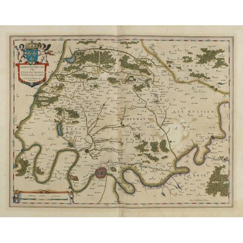 Old map image download for Ager Parisiensis Vulgo L'Isle de France. . .