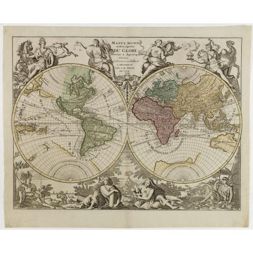 Old map image download for Mappe Monde ou description du Globe terrestre & Aquatique. . .