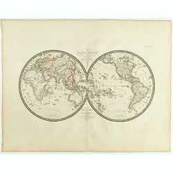 Mappe-Monde en deux Hemisphere cartes.