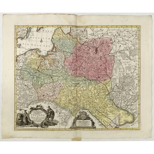 Old map image download for Mappa Geographica ex novissimis observationibus repraesentans Regnum Poloniae Et Magnum Ducatum Lithuaniae.