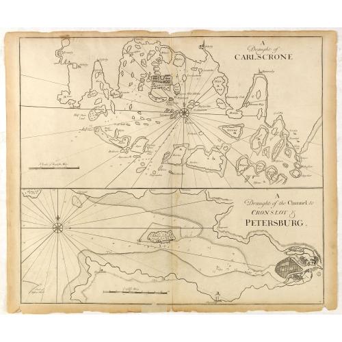 Old map image download for A Draught of Carlscone. A Draught of the Channel to Cronslot & Petersburg.