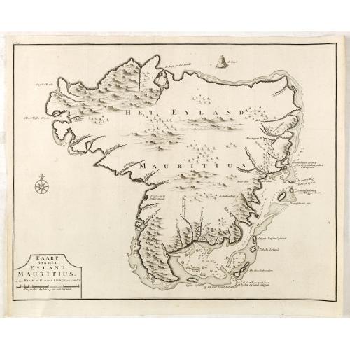 Old map image download for Kaart van het eyland Mauritius. . .