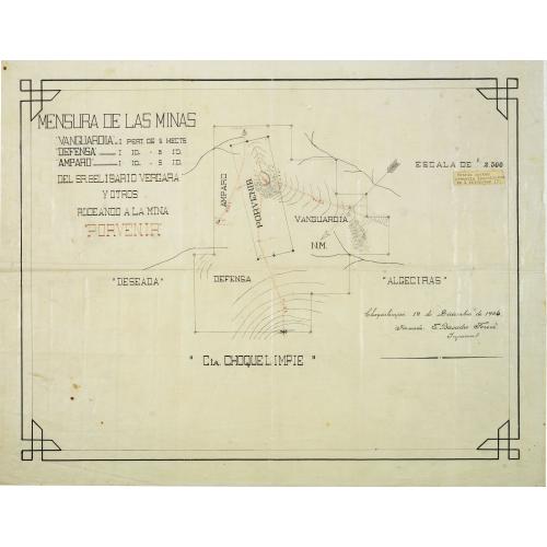 Old map image download for Mensura de las minas. . . Choquelimpie. (manuscript map)