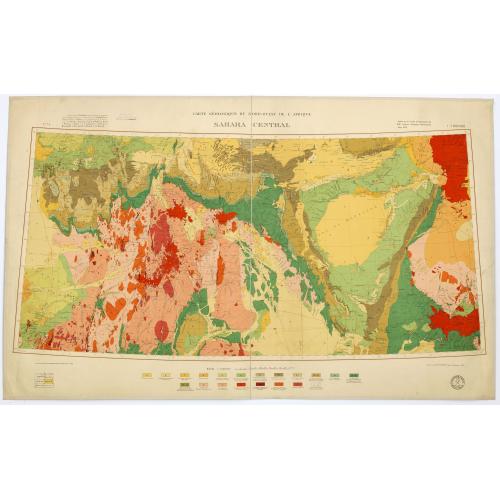 Old map image download for Carte géologique du Nord-Ouest del'Afrique SAHARA CENTRAL.