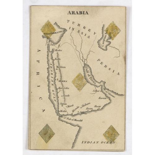 Old map image download for ARABIA ( Cartographic playing card)