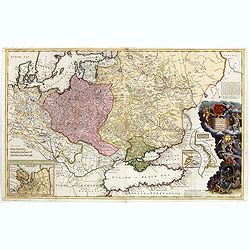 To His Most Serene and August Majesty Peter Alexovitz Absolute Lord of Russia &c. This map of Moscovy, Poland, Little Tartary, and ye Black Sea &c. is most Humbly Dedicated by H. Moll Geographer