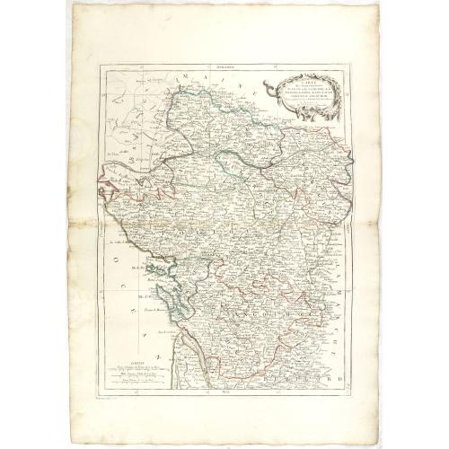 Old map image download for Carte des Gouverneménts d'Anjou et du Saumurois, de la Touraine, du Poitou, du Pays d'Aunis Saintonge - Angoumois. . .