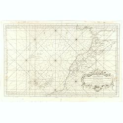 Carte Reduite Des Costes Occidentales D'Afrique Premiere Feuille contenant Les Costes de Barbarie depuis le Detroit de Gibraltar jusqu'au Cap Bojador Et Les Canaries . . . MDCCLIII