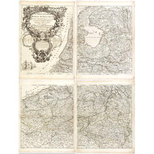 Old map image download for [4 sheet map] Le Diecisette Provincie de Paesi Bassi. . .