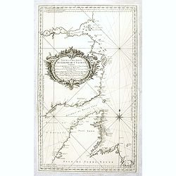 Suite de la carte réduite du Golphe de St Laurent contenant les costes de Labrador . . . le détroit de Belle-Isle et partie des cotes de l'Isle de Terre neuv