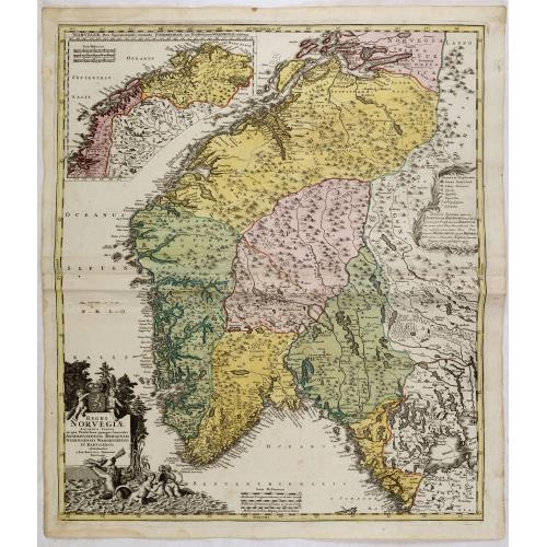 Old map image download for Norvegiae Accurata Tabula in qua Praefecturae quinque Generales. . .