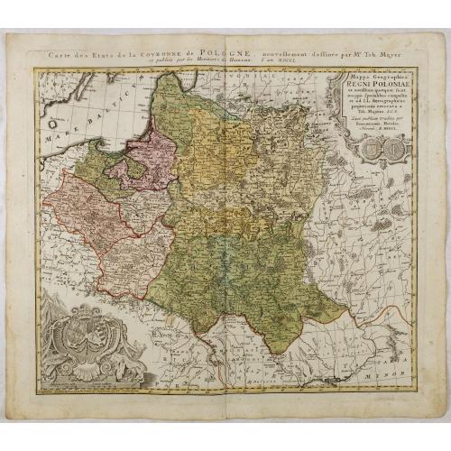 Old map image download for Mappa Geographica Regni Poloniae ex novissimis quotquot sunt mappis specialibus composita et al L.L. Stereographicae projectionis revocata a Tob. Mayero. . . .