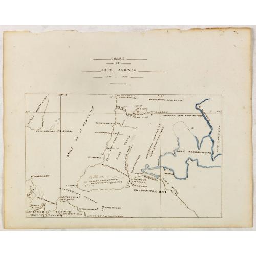 Old map image download for CHART OF CAPE JARVIS 1833 - 1834.