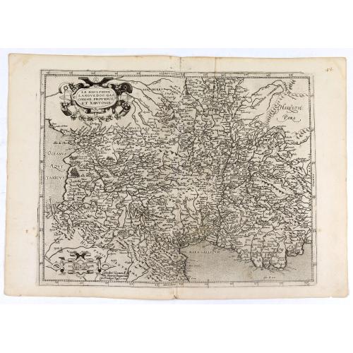 Old map image download for Le Daulphine, Languedoc, Gacoigne, Provence. . .