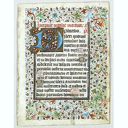 Leaf from a French book of hours, on vellum.