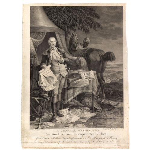 Old map image download for Le Général Washington ne quid detrimenti capiat res publica - gravé d'après le tableau original appartenant a Mr. Marquis de la Fayette. . .