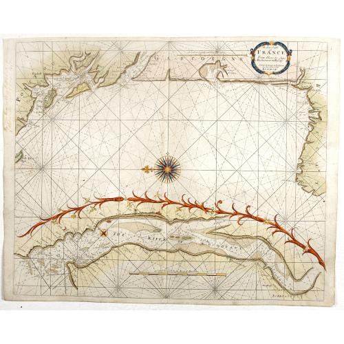 Old map image download for The Sea Coasts of France from Olone to Cape Machiacaca in Biscay.