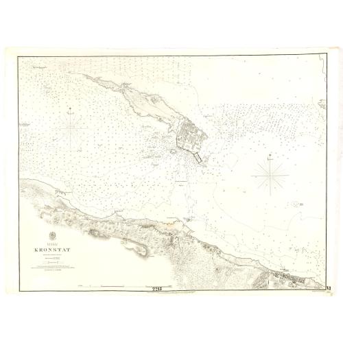 Old map image download for Baltic Gulf of Finland KRONSTAT from the Russian survey . . .