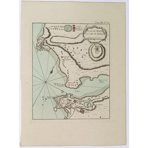 Old map image download for Plan de Maye a la Coste de Malabar.