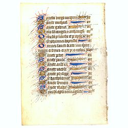 Leaf on vellum from a manuscript Book of Hours.