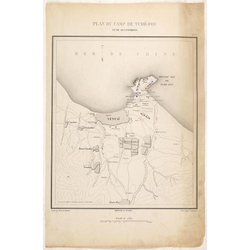 Old map image download for Plan de Camp de Tché-Fou et de ses environs.