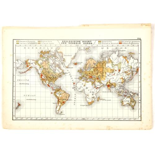 Old map image download for Geologische Kaart der Geheele Aarde.