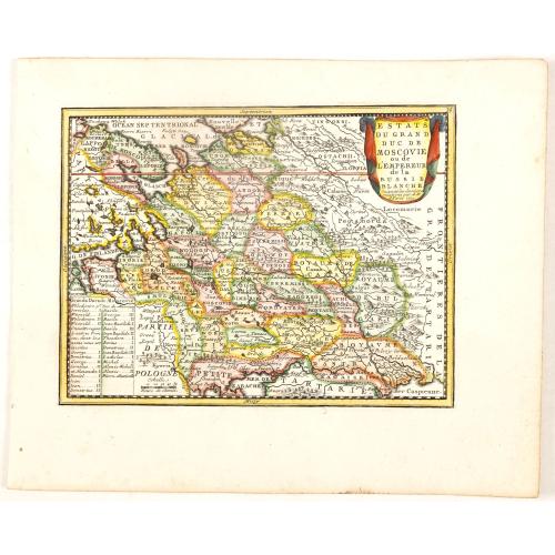 Old map image download for Estats du Grand Duc de Moscovie ou de L'Empereur de la Russie Blanche. . .